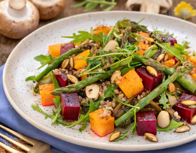 Spring Beet Asparagus Einkorn Salad Bluebird Grain Farms