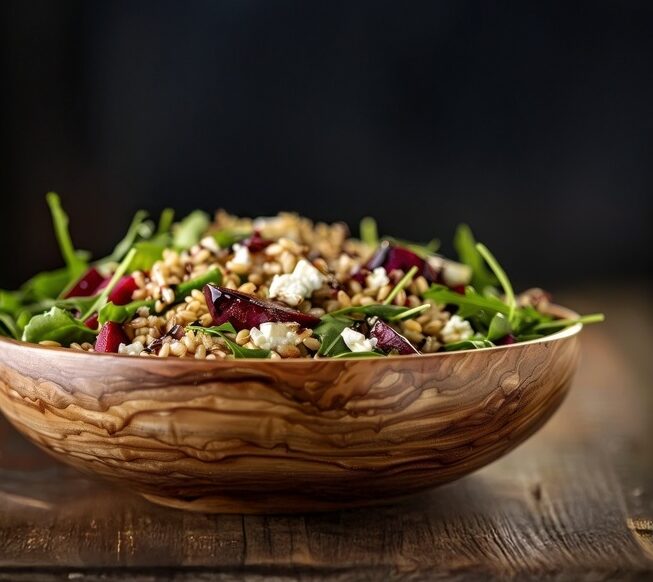 Farro Salad, Beet, Arugula Salad with Grain, Best Whole Grain Salad, High fiber Salad