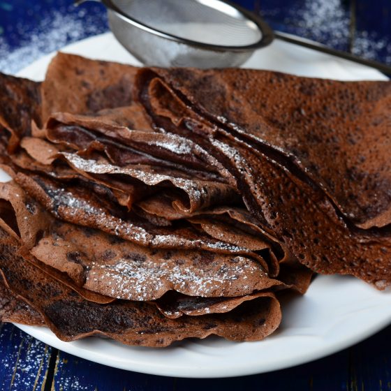 Chocolate Einkorn Crepes