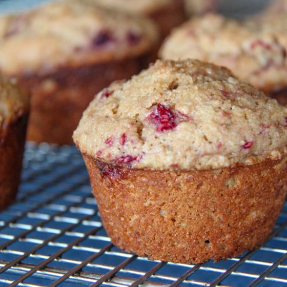 Raspberry-Thyme Einkorn Muffins