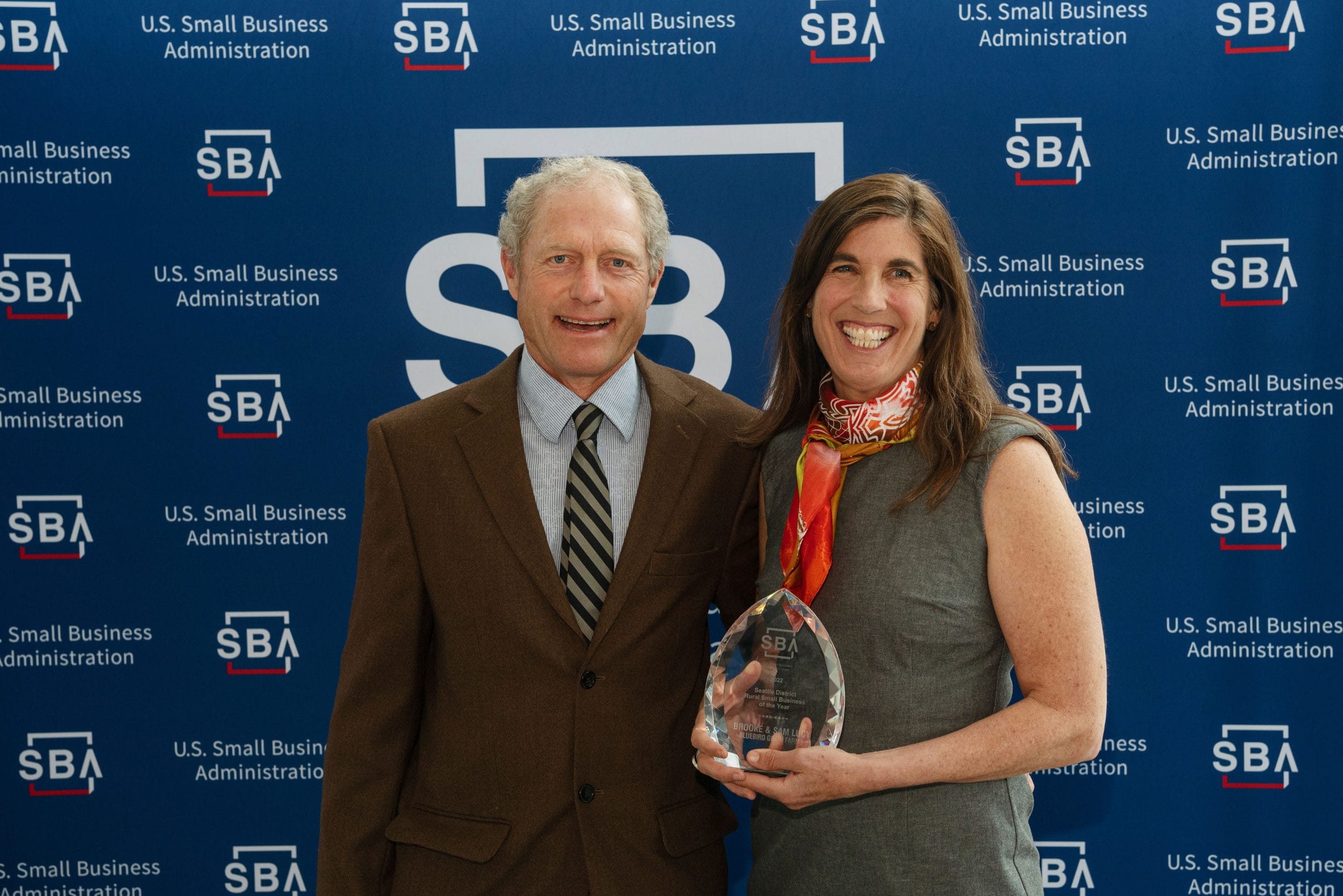 Brooke and Sam received the SBA Seattle District Rural Small Business of the Year award at the Museum of Flight in Seattle.