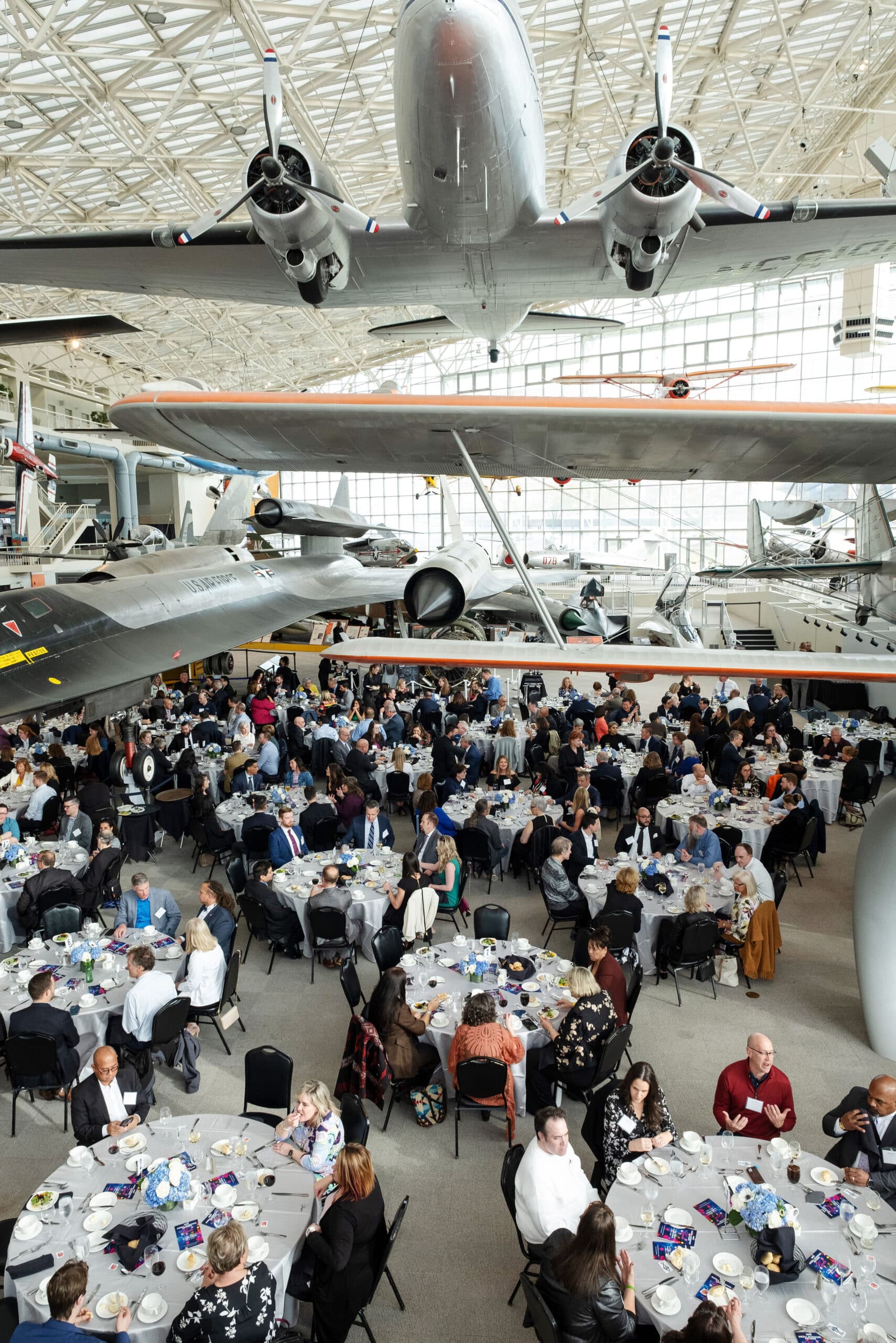 Dining in the Museum of Flight.