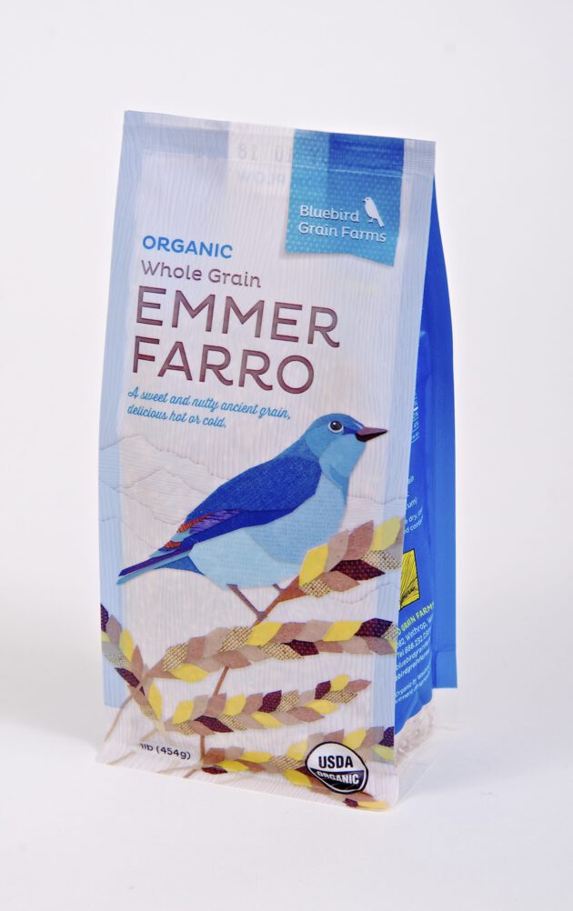 Organic whole grain emmer, organic farro, regenerative wheat