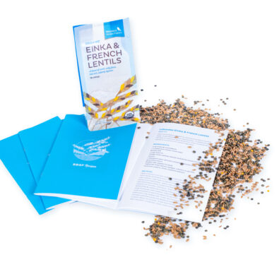 Recipe Booklet, Einka berries, Einkorn wheat, Farro, Organic whole grain, Ancient grain, French lentils, blend