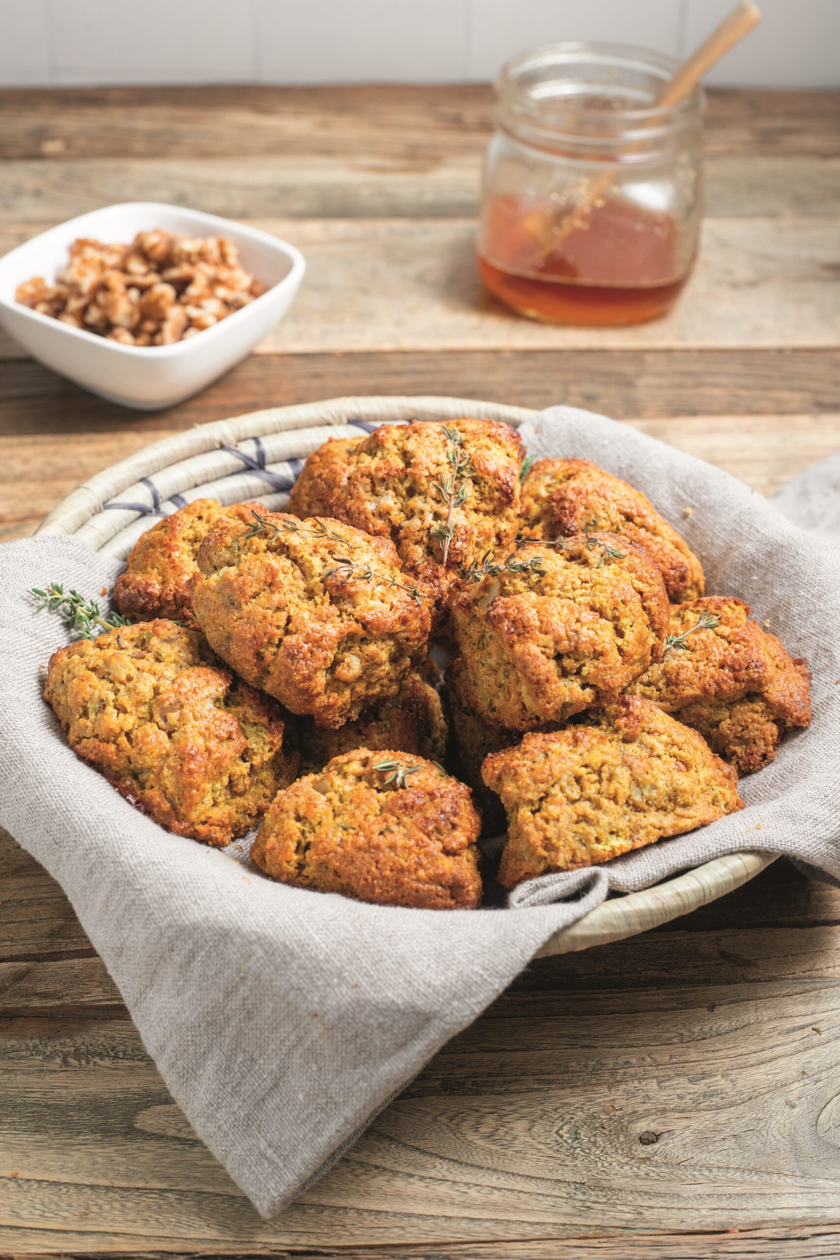 Einkorn Scones with Walnuts and Turmeric