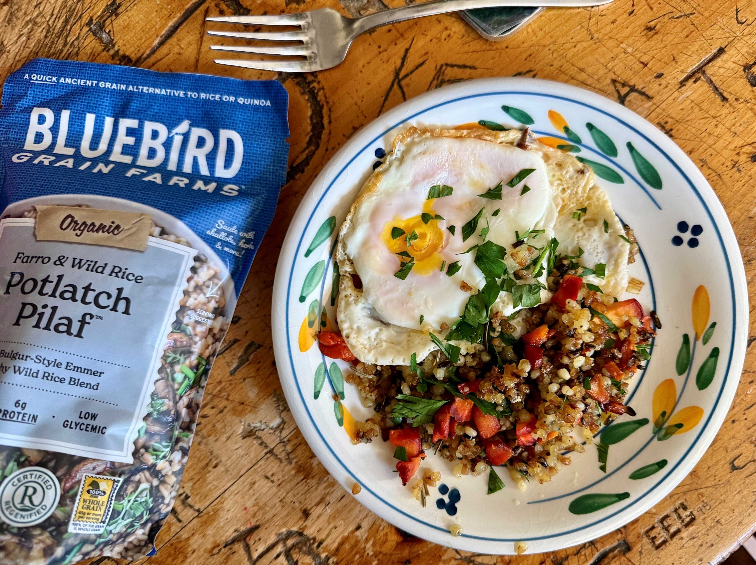 whole grains for breakfast, Fried Potlatch with Forest Mushrooms, best fried rice recipe, forest mushrooms and fried rice